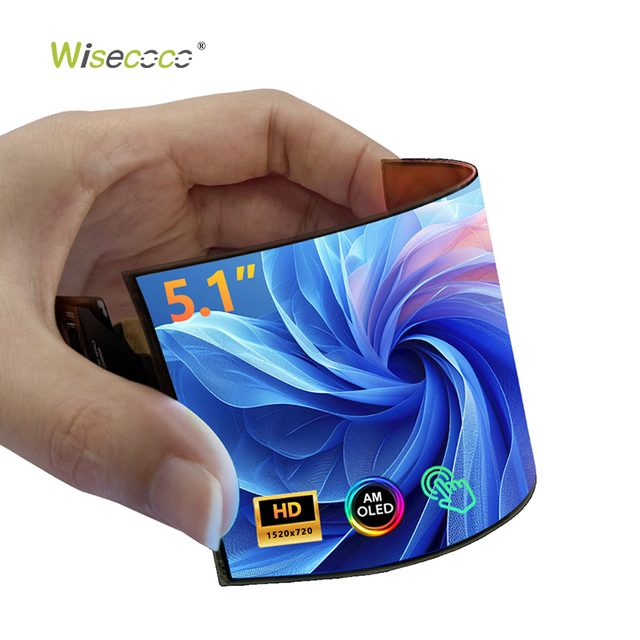 Factory Price 5.1 Inch 1520x720 Flexible Screen High Contrast Bendable Rollable Curved AMOLED Display