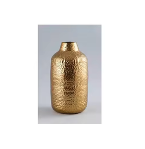 Elegante y moderna maceta de metal dorado con acabado mate para decoración de jardín interior contemporánea y decoración de Patio elegante - Product Image 3