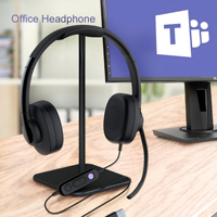 Casque téléphonique filaire monaural avec suppression du bruit ENC, type C, compatible avec Teams pour centre d'appels