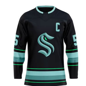 VENTE CHAUDE QUALITÉ SUPÉRIEURE Maillot de Hockey sur glace en Polyester Impression par sublimation Logo brodé Uniforme de Hockey sur glace personnalisé 2024 - Product Image 3