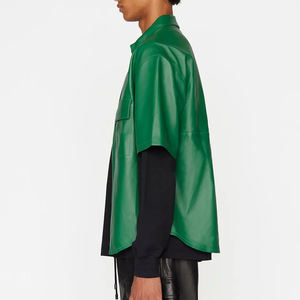 Chemises en cuir véritable sur mesure pour hommes, mode d'hiver, haute qualité, écologiques, respirantes, chemises en cuir pour hommes - Product Image 3