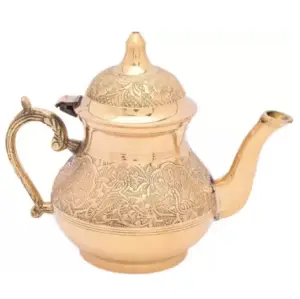 最畅销的黄铜茶壶水壶餐厅和咖啡厅印度手工制作的金属咖啡壶
