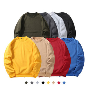 Sweatshirts à col rond en coton 100% polyester personnalisés pour hommes sweats à capuche de couleur unie pour la saison d'automne - Product Image 2