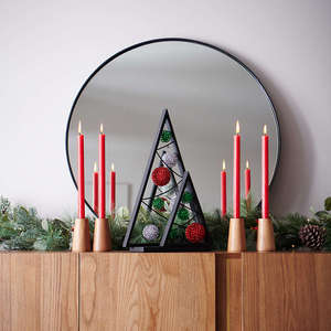 Soporte de exhibición de adorno de forma triangular de Metal negro de lujo para decoración de Navidad de restaurante en casa - Product Image 3