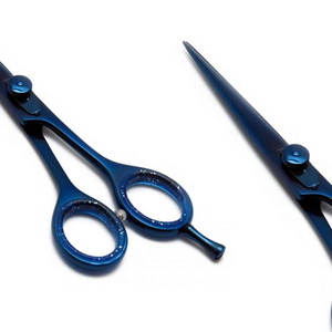 Kaamir Instruments High Quality Right-Handed Stainless Steel Blue Plasma Barber Scissors Sharp Blade Tip At Our Facility - Product Image 6