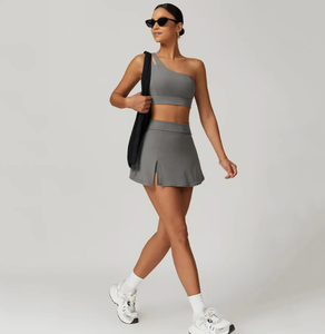 Personnalisable Tennis Uniforme Femmes Nombril Gilet et Jupe Ensemble Personnalisation Sportswear Manches Courtes t-shirt Sublimé - Product Image 1