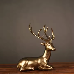 Juego de escultura de ciervo clásica más vendida de 2 estatuas de ciervos de Metal escultura hogar Hotel Decoración de mesa auxiliar por decor IMPEX - Product Image 6