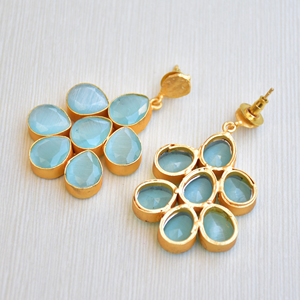 Pendientes de Perlas de Latón al por Mayor, Pendientes de Piedra Orgánica, Acabado de Latón Satinado, Hipoalergénicos, Seguros de Usar, Calidad de Exportación a Granel - Product Image 5