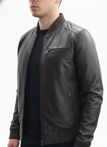 Veste en cuir pour homme en cuir d'agneau véritable respirant écologique couleur côtelée - Product Image 2