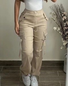 100% coton biologique pantalon multi-poches élégant Cargo pantalon femmes haute qualité femme séchage rapide léger survêtement - Product Image 1