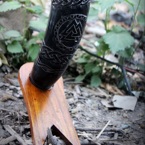 Corne à boire artisanale de qualité supérieure, polie, imitation antique, rustique, durable, récipient à boisson, accessoires de bar pour la décoration de la maison - Product Image 1