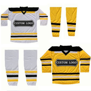 Ropa de hockey sobre hielo sublimada personalizada Jersey de hockey de POLIÉSTER + calcetines Conjuntos de dos piezas Uniformes de equipo de entrenamiento - Product Image 1