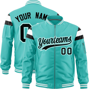 Veste bombardier universitaire de luxe surdimensionné en satin à rayures contrastées veste de qualité supérieure pour hommes streetwear OEM vente en gros - Product Image 4