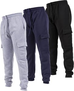 Pantalones Deportivos Ultra Performance para Hombre, Paquete de 3, 100% Algodón, Casuales, Cintura Media, Felpa, Estilo Cargo, con Bolsillos, Servicio OEM - Product Image 4