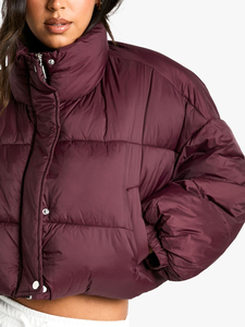 Fashion <b>Women</b> <b>Crop</b> <b>Puffer</b> <b>Jacket</b> Warm Hooded Eco-Friendly Knitted Breathable Outerwear Streetwear Style Zipper Design Winter - Product Image 3