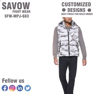 Veste coupe-vent décontractée d'hiver pour hommes, vêtements d'extérieur en toile respirante avec fermeture à glissière, gilets et gilets design à la mode - Product Image 2