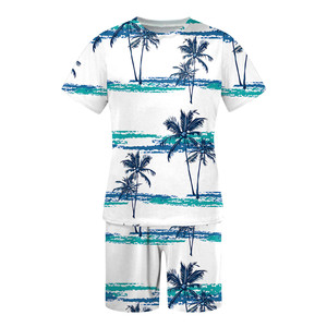 ชุดเสื้อยืดฮาวายและกางเกงขาสั้นสำหรับผู้ชายชุดชายหาดพิมพ์ลายซับลิเมชัน2ชิ้นสำหรับฤดูร้อน - Product Image 5