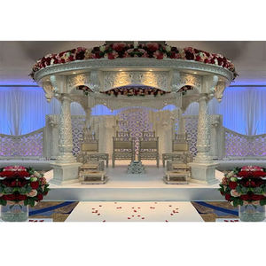 Última fibra blanca tallada boda Mandap Ceremonia de boda india fibra Mandap tradicional hindú boda Mandap decoraciones - Product Image 1