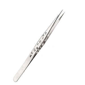 Pince à épiler pour extensions de cils en acier inoxydable avec revêtement multi-titane, pointe pointue à 6 diamants, conception OEM de luxe, outil pour cils - Product Image 3