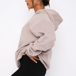 Sudaderas con capucha de gran tamaño de algodón bordado grueso tejido informal de otoño para mujer de alta calidad con logotipo personalizado - Product Image 4