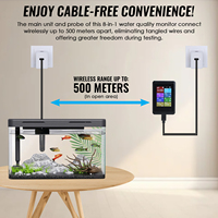 pH-mètre intelligent WiFi 8-en-1, testeur de qualité de l'eau multi-paramètres pour pH/TDS/EC/Salinité/ORP/Température pour aquarium, hydroponie, piscine