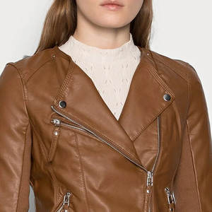 Chaqueta de cuero a la moda para mujer de verano, prendas de vestir exteriores ligeras y elegantes para mujer, ropa informal hecha en Sialkot Pakistán - Product Image 5