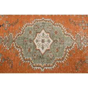 Tapis vintage 4,7x8,1 pieds, tapis turc, tapis patchwork orange - Product Image 5