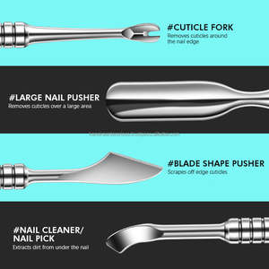 Empujador de Cutículas de Doble Cabeza de Acero Inoxidable Estilo Europeo, Herramienta de Manicura y Pedicura para Limpieza de Uñas - Product Image 6