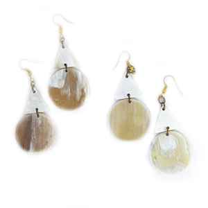 ต่างหูหมุดเขาควายธรรมชาติแบบ100% วินเทจแบบดั้งเดิม - Product Image 3