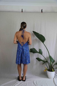 Maxi vestido estampado bohemio ecológico mangas de campana asimétricas elegante de alta calidad para fiesta en la playa ropa de calle Tie Dye Natural - Product Image 3