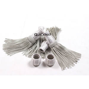 Wholesale OEM French Bullion <b>Wire</b> Metallic Tassel with <b>Hanging</b> Cord Rope Tassel in Silver Color - Product Image 3