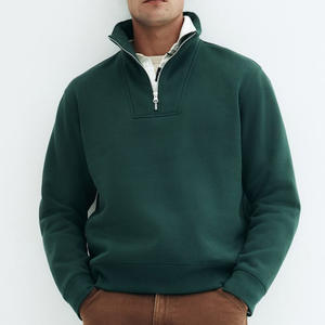 Wholesale Warm Winter Heavyweight Cotton Men's Fitness Quarter <b>Zip</b> Sweater Tech Fleece Sweatshirt <b>1</b>/<b>4</b> <b>Zip</b> Pullover <b>Jumper</b> - Product Image 2