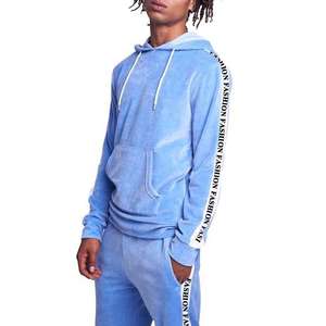 Ensembles de survêtements en velours à broderie unisexe avec logo personnalisé en gros Ensemble de jogging 2 pièces Survêtement Survêtement en velours pour hommes - Product Image 4