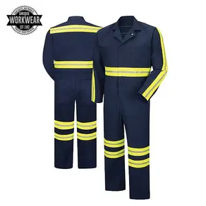 Venta al por mayor de poliéster de alta visibilidad de los hombres de ropa de trabajo de verano de construcción de seguridad vial overoles reflectantes con Baberos - Product Image 1