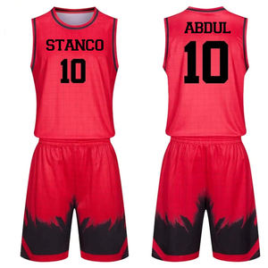 Maillots de basket-ball pour hommes personnalisés vêtements de sport athlétiques respirants avec design réversible sublimation uniforme d'équipe - Product Image 2