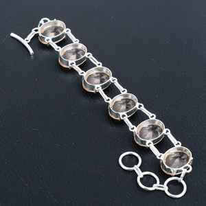 Morganite Charm <b>Bracelet</b> Handmade 925 <b>Sterling</b> <b>Silver</b> Luxury Simple Classic Design Jewelry Elegant Anniversary Gift for <b>Women</b> - Product Image 6