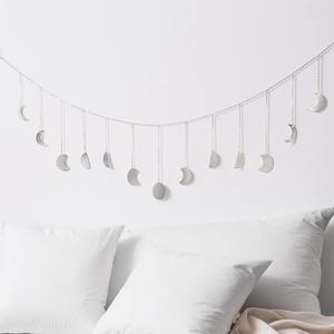 Guirlande murale des phases de la lune, 13 phases de la lune, guirlande murale en métal argenté, décoration céleste, cadeau pour femmes et enfants - Product Image 4