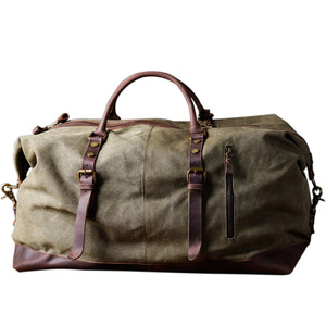 Sac de voyage en cuir véritable vintage fait à la main, coque rigide, fermeture à glissière, design pliable, poignée souple, unisexe, usage quotidien, 20-35L - Product Image 1