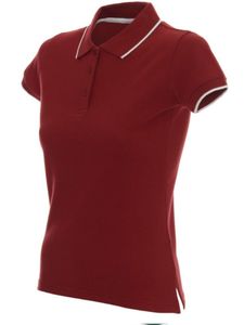 Polo pour femme à col contrastant, manches courtes, pull-over décontracté, vêtements de sport, tenue de bureau - Product Image 1