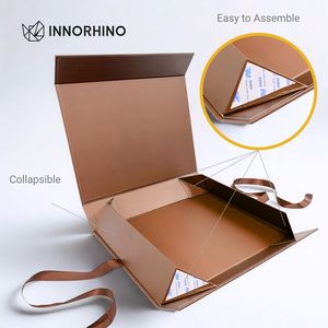 Custom Luxury <b>Magnetic</b> Rigid <b>Gift</b> <b>Box</b> with Ribbon | Foldable Book Style <b>Magnetic</b> Packaging <b>Box</b> for Jewelry & Boutique - Product Image 2