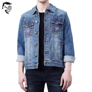 2025 Street Style Casual Denim Jacket Custom OEM Blue Jean Coat con decoración de botones al por mayor para hombres y mujeres para invierno - Product Image 2