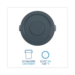 ฝาปิดพลาสติกสีเทาแบบแบนขนาด 55 มม. ทนทาน ใช้แล้วทิ้ง สำหรับถังขยะขนาด 32 แกลลอน ขวดน้ำ บรรจุภัณฑ์ขนาด 10 มล. - Product Image 3
