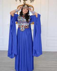 ราคาต่อรองได้ ชุดเดรสผู้หญิงไซส์ใหญ่ สไตล์อัฟกัน วินเทจ คูชี ทรงเอไลน์ ยาวกรอมพื้น ผ้ากำมะหยี่ สีและขนาดตามสั่ง - Product Image 2