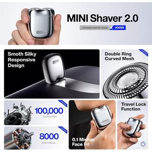 Mini rasoir électrique pour homme, étanche IPX7, moteur rapide avec tête de rasage rechargeable, interface en allemand - Product Image 1