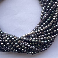 Perles de pomme de terre en perles d'eau douce naturelles noires arc-en-ciel de 6 mm, qualité AAA, certifiées IGI, pour la création de bijoux, vente en gros
