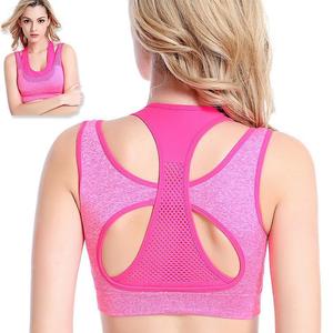 Soutien-gorge de sport pour femme à maintien élevé, réglable, respirant, ajouré, pour entraînement, gym, fitness, course à pied, yoga, avec logo frontal, vente en gros - Product Image 4
