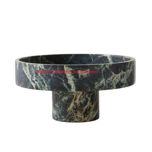 Bol sur pied en marbre blanc moderne Pièce maîtresse décorative moderne pour la décoration intérieure et l'affichage de table Bol à fruits naturels - Product Image 6