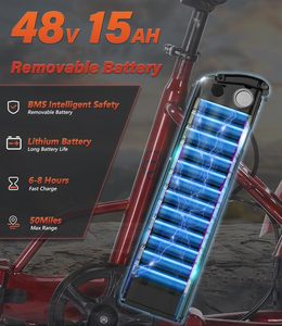 Due posti triciclo elettrico per adulti, pieghevole 3 ruote bici elettrica con sedile del passeggero, 48V 15Ah batteria - Product Image 5