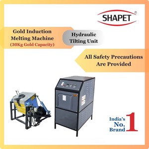 Máquina de fundición por inducción de oro Shapet de 105Kg para uso en fundición de joyas, Unidad de vertido inclinable, sistema de refrigeración, núcleo de Motor de 380V - Product Image 4