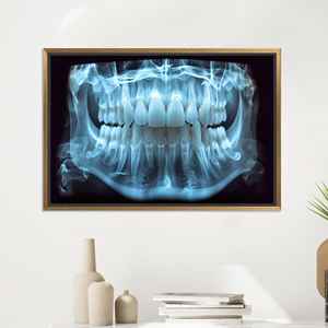 งานศิลปะบนผ้าใบพิมพ์ลาย: ของตกแต่งสำนักงานทันตกรรมสมัยใหม่, ผ้าใบกรอบทอง - Product Image 1